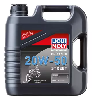 Моторное масло 4-х тактное LIQUI MOLY Motorbike Street 3817 20W-50 синтетическое 4 л
