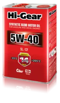 Моторное масло HI-GEAR HG1144 5W-40 полусинтетическое 4 л