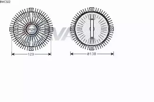 муфта вентилятора!\ BMW E30/E36/E28/E34 1.6-3.5 81-00 BWC322 AVA
