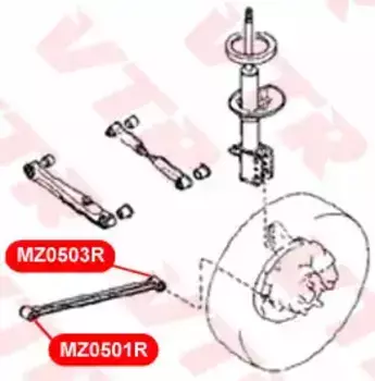 MZ0503R САЙЛЕНТБЛОК ПРОДОЛЬНОЙ ТЯГИ ЗАДНЕЙ ПОДВЕСКИ, ЗАДНИЙ VTR