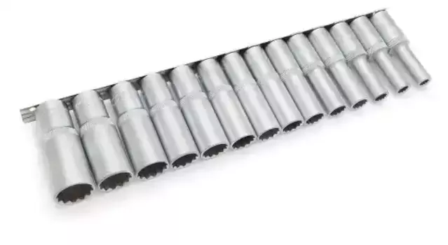 набор головок! 12-гранных удл. 1/2' (8,9,10,12,13,14,15,16,17,18,19,21,22,24) 14шт.\ 622314 ДЕЛО ТЕХНИКИ