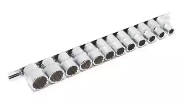 набор головок! 12пр. 1/2'' 12гр., 10-19,22,24мм, на планке\ F-4121-9 FORSAGE