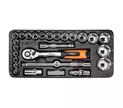 набор головок с трещоткой! 1/2', 27 шт., ложемент\ 84-238 NEO
