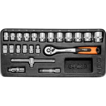 набор головок с трещоткой! 3/8', 22 шт., ложемент\ 84-239 NEO