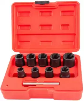 набор головок торцевых спиральных для поврежденного крепежа 3/8''DR! 10-19 мм, 10 пр.\ BESS3810 THORVIK