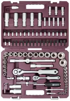 набор инструмента универсальный! 1/4'', 1/2''DR с головками торцевыми 12-гранными 94пр.\ TS094/12 THORVIK