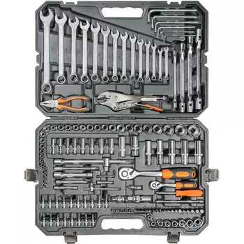 набор инструментов универсальный! 137 предметов + фонарь, пласт.кейс\ AT-137-10 AIRLINE