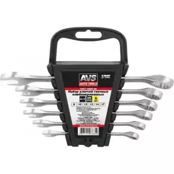 набор ключей гаечных комбинированных на держателе! (8-17 мм) (6 предметов) AVS K3N6P\ A07685S