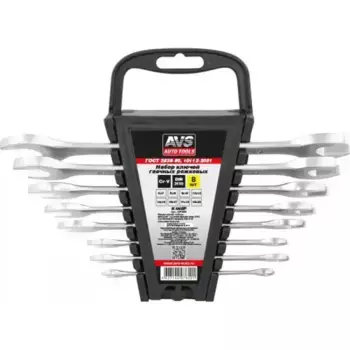 набор ключей гаечных рожковых на держателе! (6-22 мм) (8 предметов) AVS K1N8P\ A07620S
