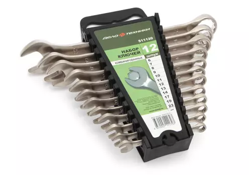 набор ключей комбинированных! 12шт. (6,7,8,9,10,11,12,13,14,17,19,22мм) холдер\ 511120 ДЕЛО ТЕХНИКИ