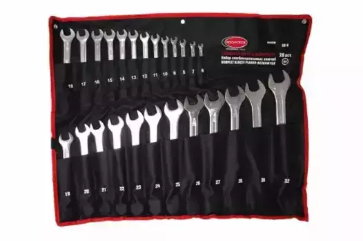 набор ключей комбинированных! 25пр. 6гр.(6-28, 30, 32мм) на полотне\ RF-5261H ROCK FORCE
