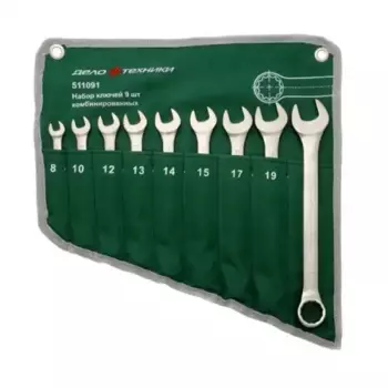 набор ключей! Комбинированных 9 шт. (8,10,12,13,14,15,17,19,22мм) планшет тетрон.\ 511091 ДЕЛО ТЕХНИКИ