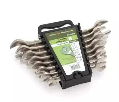 набор ключей! рожковых - 8 шт. пластик. холдер\ 510580 ДЕЛО ТЕХНИКИ