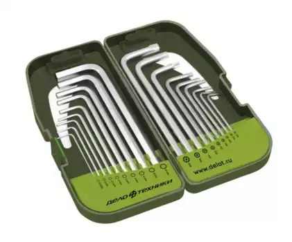 набор ключей! шестигранных, TORX удлиненных, 18 предм.\ 564518 ДЕЛО ТЕХНИКИ