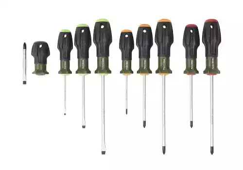 набор отверток! c трехкомпонентными рукоятками SL, PH, PZ 9 шт.\ 728095 ДЕЛО ТЕХНИКИ