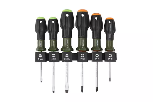 набор отверток! c трехкомпонентными рукоятками SL, PH 6 шт.\ 728061 ДЕЛО ТЕХНИКИ