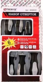 набор отверток стержневых! 6пр.\ SDS06CP THORVIK