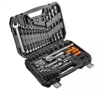 набор сменных головок! 77шт, 1/4'', 1/2'' CrV\ 08915 NEO