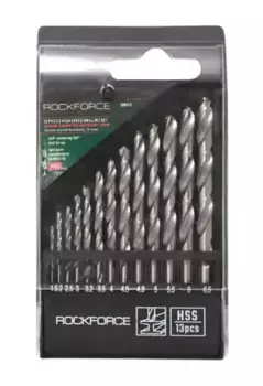 набор сверел по металлу! HSS, 13пр.(1.5/2/2.5/3/3.2/3.5/4/4.5/4.8/5/5.5/6/6.5мм)в футляре\ RF-DBS13 ROCK FORCE