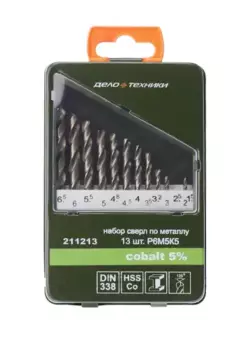 набор сверл! 13 шт. по металлу cobalt 5%\ 211213 ДЕЛО ТЕХНИКИ