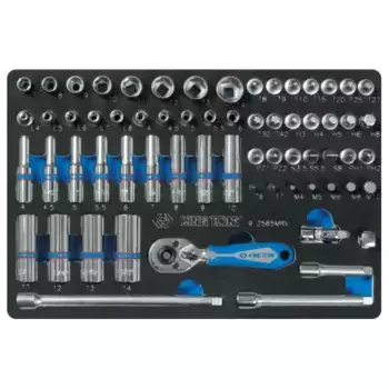 набор торцевых головок! 1/4'' с принадлежностями, ложемент, 65 предметов\ 9-2565MRV KING TONY