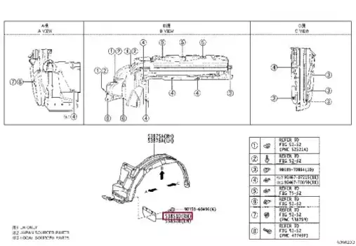 НАКЛАДКА КОД 538510K080 TOYOTA / LEXUS
