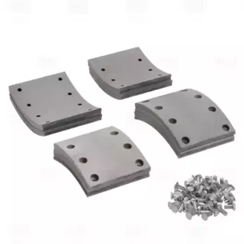 накладки тормозные! к-кт 4+4 шт.сверленые с заклепками, R1, 140х188\ Kamaz