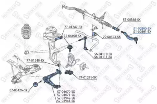 Рулевой наконечник STELLOX 51-00800-SX
