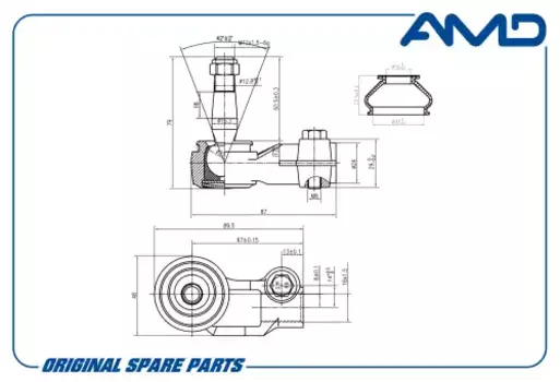 наконечник рулевой левый!\ Daewoo Nexia/Espero 94>/Lanos 1.5 96>