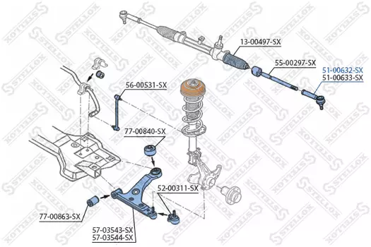 Рулевой наконечник STELLOX 51-00632-SX