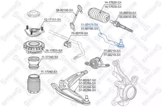 Рулевой наконечник STELLOX 51-00179-SX