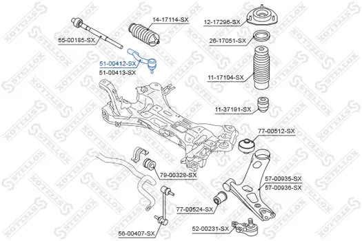 Рулевой наконечник STELLOX 51-00412-SX