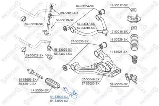Рулевой наконечник STELLOX 51-53005-SX