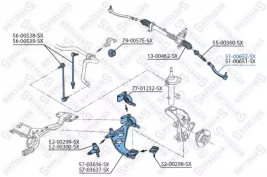 Рулевой наконечник STELLOX 51-00652-SX