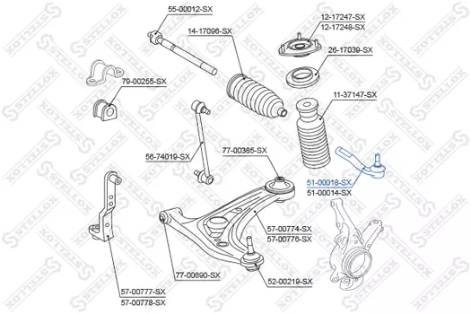 Рулевой наконечник STELLOX 51-00018-SX