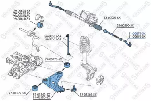 Рулевой наконечник STELLOX 51-00675-SX
