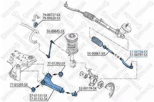 Рулевой наконечник STELLOX 51-00796-SX