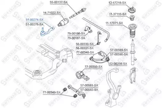 Рулевой наконечник STELLOX 51-00274-SX
