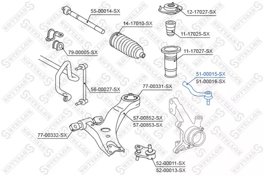 Рулевой наконечник STELLOX 51-00015-SX
