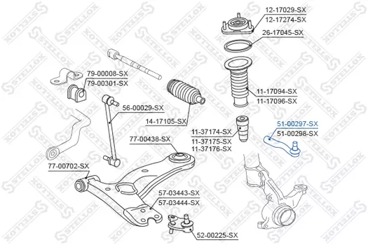 Рулевой наконечник STELLOX 51-00297-SX