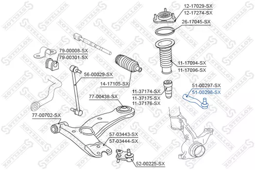 Рулевой наконечник STELLOX 51-00298-SX