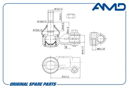 наконечник рулевой правый!\ Daewoo Nexia/Espero 94>/Lanos 1.5 96>