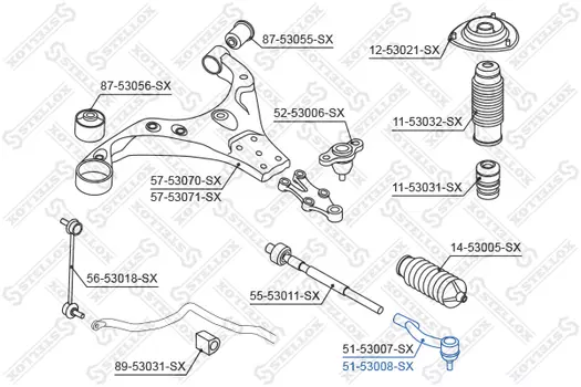 Рулевой наконечник STELLOX 51-53008-SX