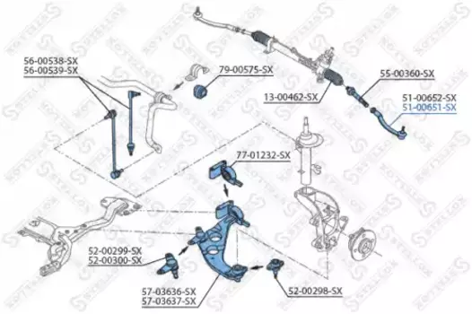 Рулевой наконечник STELLOX 51-00651-SX
