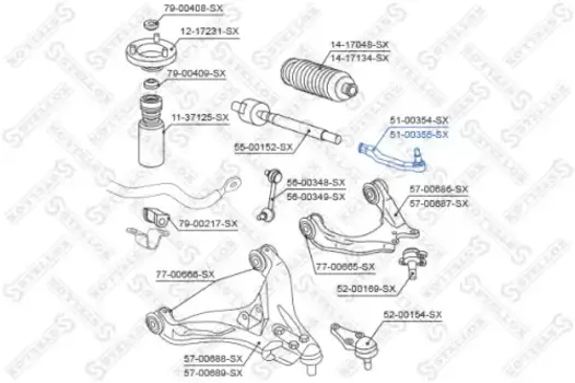 Рулевой наконечник STELLOX 51-00355-SX