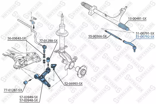 Рулевой наконечник STELLOX 51-00792-SX