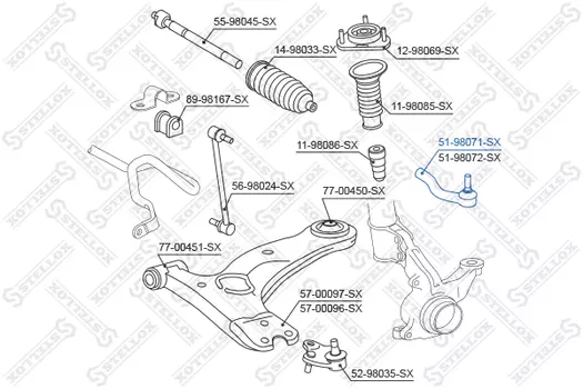 Рулевой наконечник STELLOX 51-98071-SX