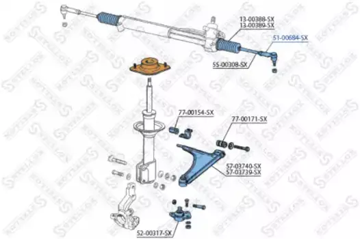 Рулевой наконечник STELLOX 51-00684-SX