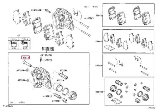 направляющая тормозного суппорта! заднего\ Toyota 4781430300 TOYOTA / LEXUS