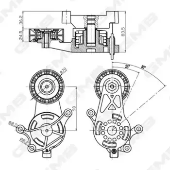 Натяжитель ремня VAG A1/A3/GOLF/PASSAT 04- 2.0 приводной GAT20570 GMB